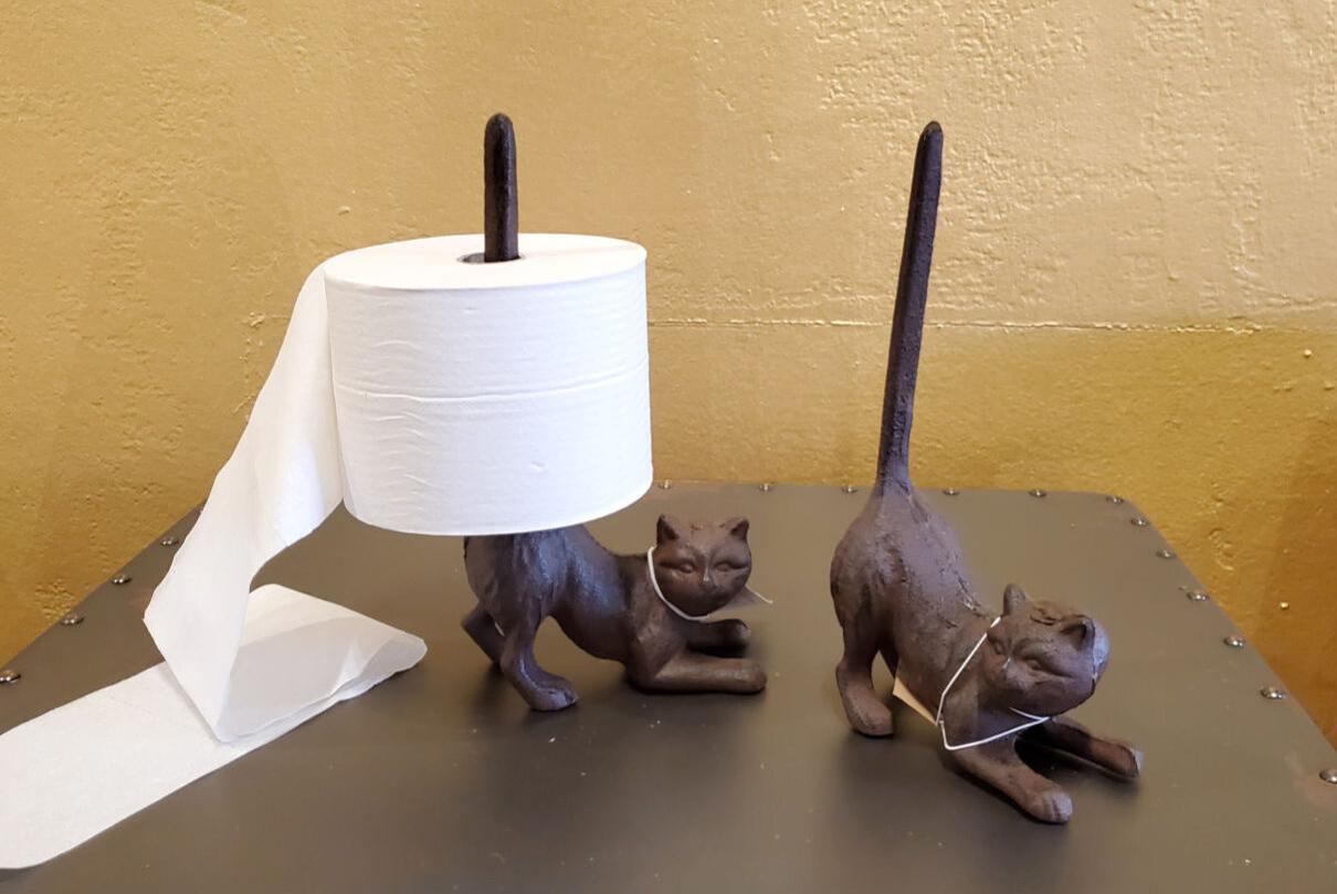 Cat toilet paper holder